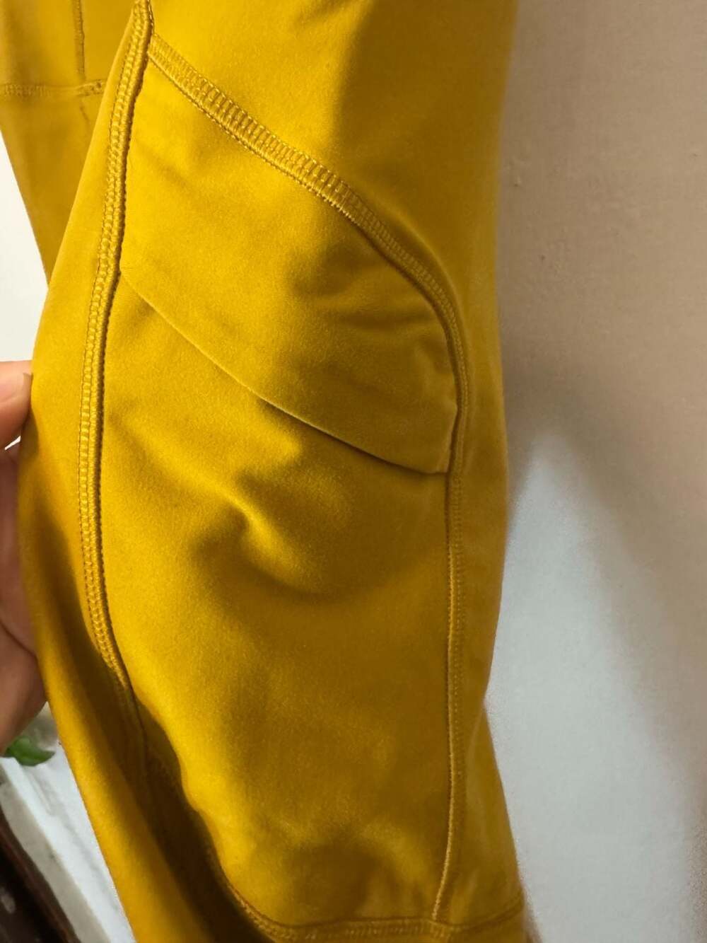 Old Navy Active High-Rise PowerSoft Go-Dry Cargo Leggings in Mustard Yellow - Picture 4 of 4